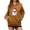 Women's Winter Christmas Printed Pullover Hooded Sweatshirt Fleece Long Sleeve Sweatshirt
