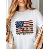 American Flag Floral Women's Round Neck T-shirt Summer Casual Short Sleeved Top Street Fashion Women's Versatile Y2k Top