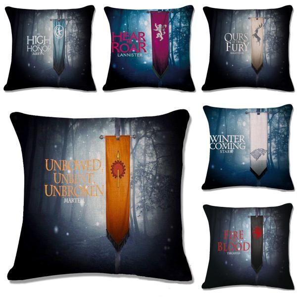 Game Of Thrones Inspired Decorative Throw Pillow Cover Featuring Unique Family Crests For Stylish Living Room Decor