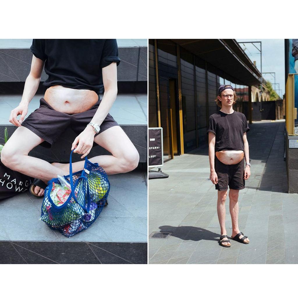 Dad Waist Waist Dad 3D Beer Belly Fat Popular Body Sports Funny Large Small Item Flesh Color [SUPERMOOM] Bag, Bag, Pouch, Bod, Design, Belly, Bag,
