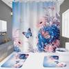 4-Piece Shower Curtain Set with HD Digital Printing | Waterproof, Drill-Free, Ideal for Home/Hotel Bathroom Partition