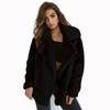 Sexy Plush Lapel Fitted Jacket Winter Women Faux Fur Cardigan Coats Double-Faced Fleece Casual Solid Color Outwear Female Plush Thick Jacket
