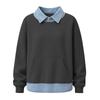 Women's Casual Color Long Sleeve Loose Fit Pullover Sweatshirt for Daily Wear