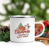 Santa Deer Truck Print Creative Enamel Cups Christmas Party Drink Juice Hot Cococ Cup Mugs Handle Mug Gifts for Family Friends
