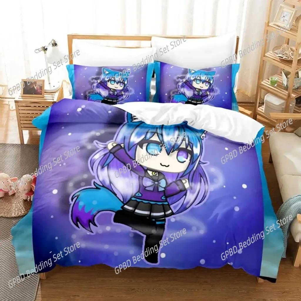 3D Print Anime Kawaii The Gacha Girl Bedding Set Bedroom Soft Modern Bedspreads Comefortable Duvet Cover Quilt Cover Pillowcase