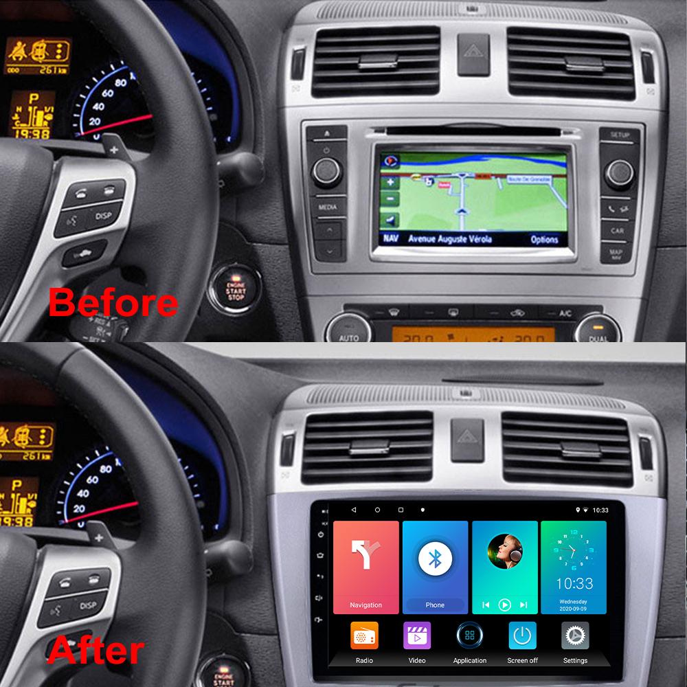 Android Car Radio för Toyota Avensis 3 2008-2015 2 Din Multimedia Carplay Navigation GPS WIFI Huvudenhet 4+64GB