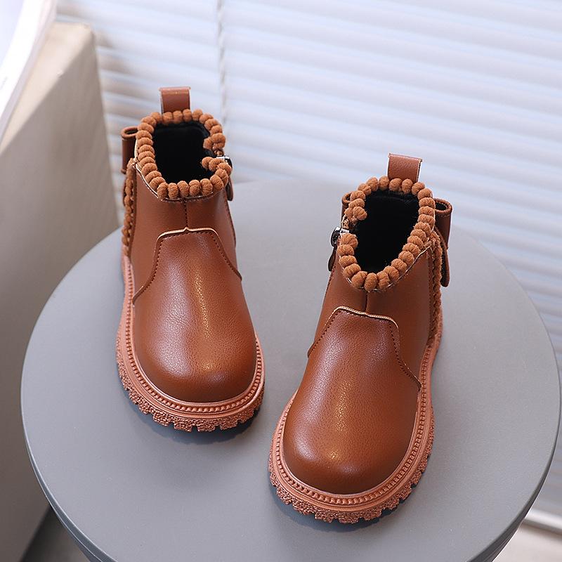 Girls' Autumn Leather Martin Boots – Stylish, Versatile Short Boots for Toddlers