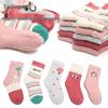 5-Pack Six-Finger Furry Loop Winter Socks: Thick Plush Rabbit Girl Mid-Calf Socks with Combed Cotton and Fleece