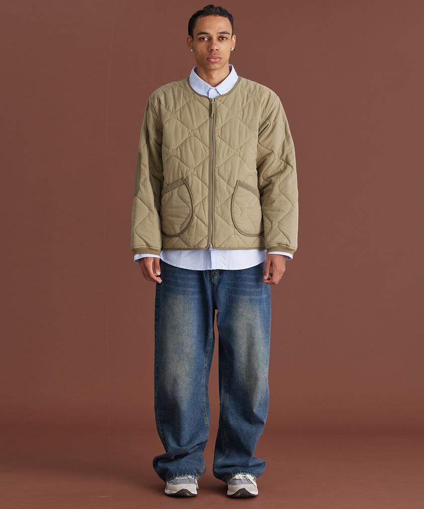 Cream Soda Lab Warm-Up Quilted Two-Way Jacket Khaki