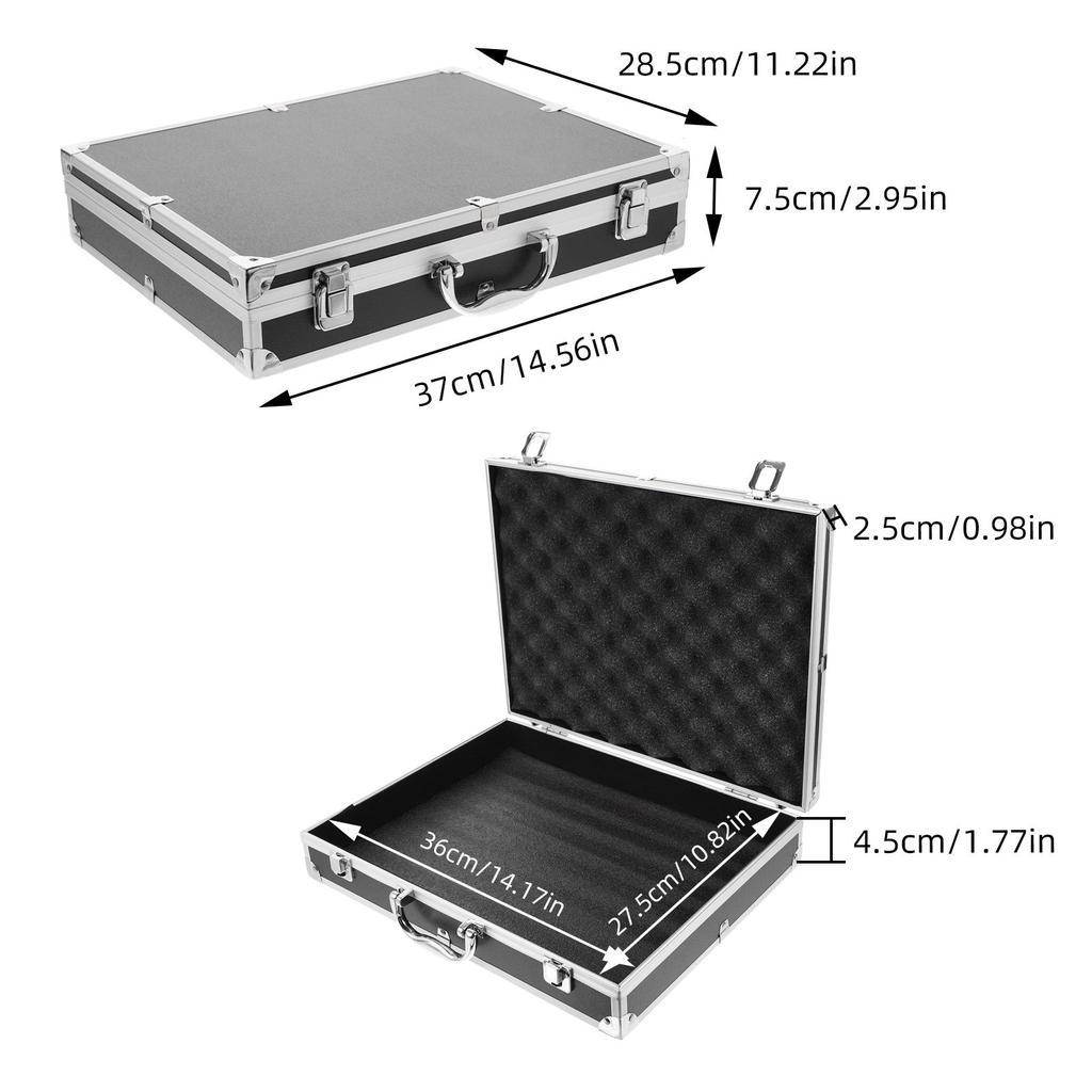 Aluminum Hard Case Tool Portable Travel Chest Carry Lockable Flight Case Aluminum Alloy Box Carrying Case Tools Container