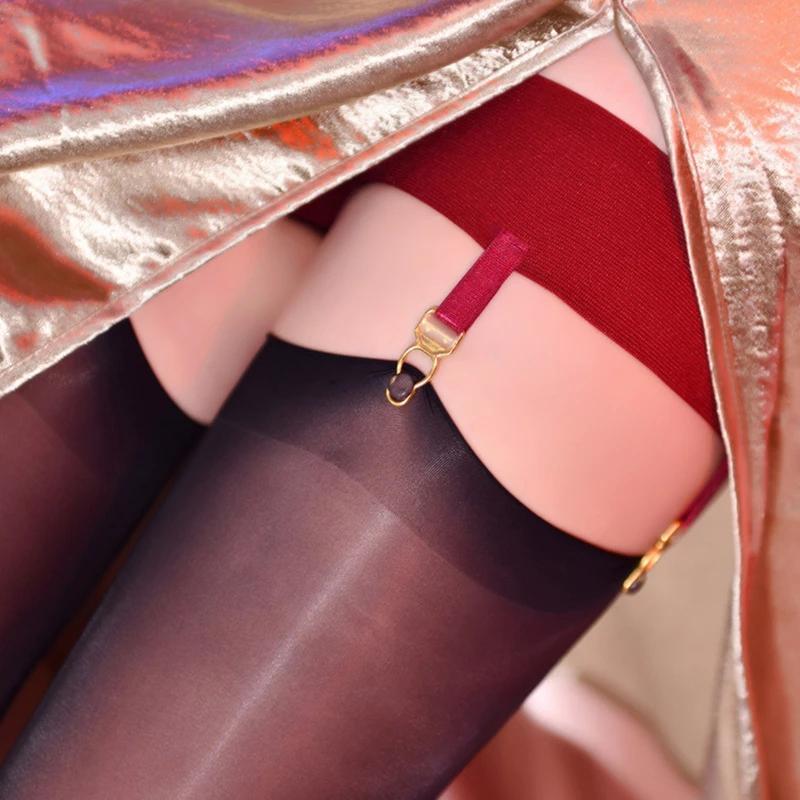 Punk Leg Rings With Thigh High Stockings Oil Shiny Sexy Stockings Set + Hold Up Silicone Garter Belt Sexy Lingerie Underwear