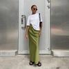 Elegant Satin Trumpet Skirts Fashion Slim High Waist Skirts Women Female Solid Office Long Skirt