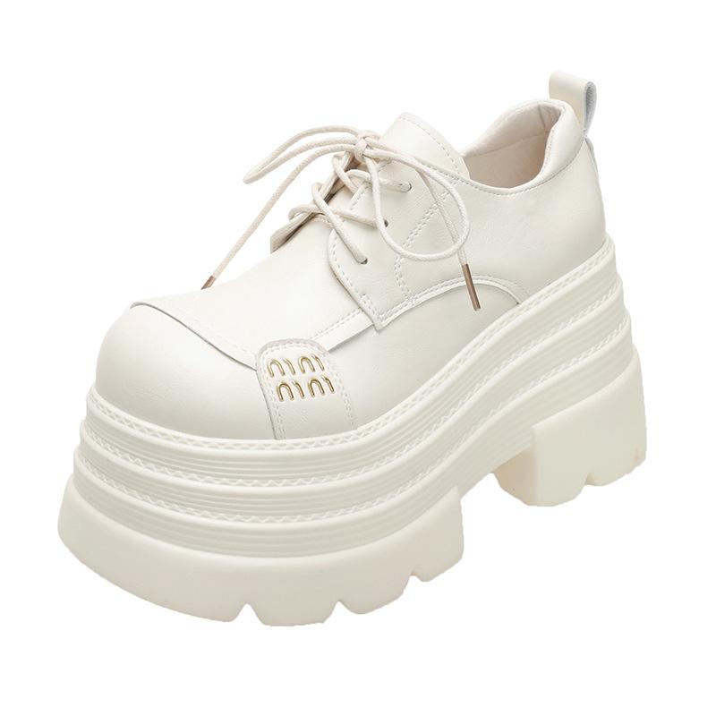 

Platform loafers women s 2025 new British style small man height increase muffin women s shoes lightweight small leather shoes JK shoes 39