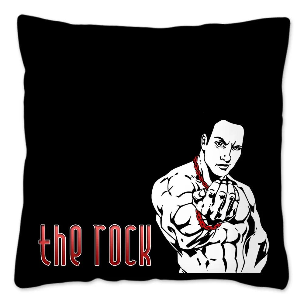 The Rock Face Dwayne Cushion Cover For Sofa Home Decorative American Actor Johnson Throw Pillow Cover Soft Velvet Pillowcase