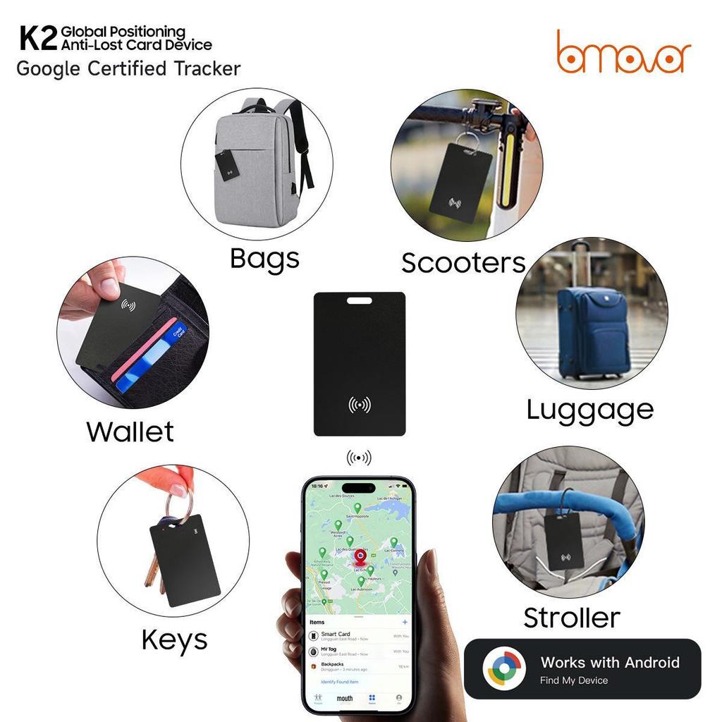 Google Card Wireless Anti-Lost Device Locator and Charger (Supports International Android Version)