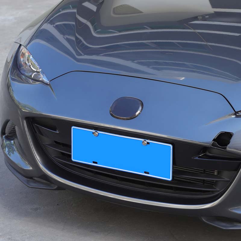 For Mazda MX-5 2016-2025 ABS Car Front Rear Badge Ring Cover Logo Cover Trim Smoky Black Sticker Car Accessories