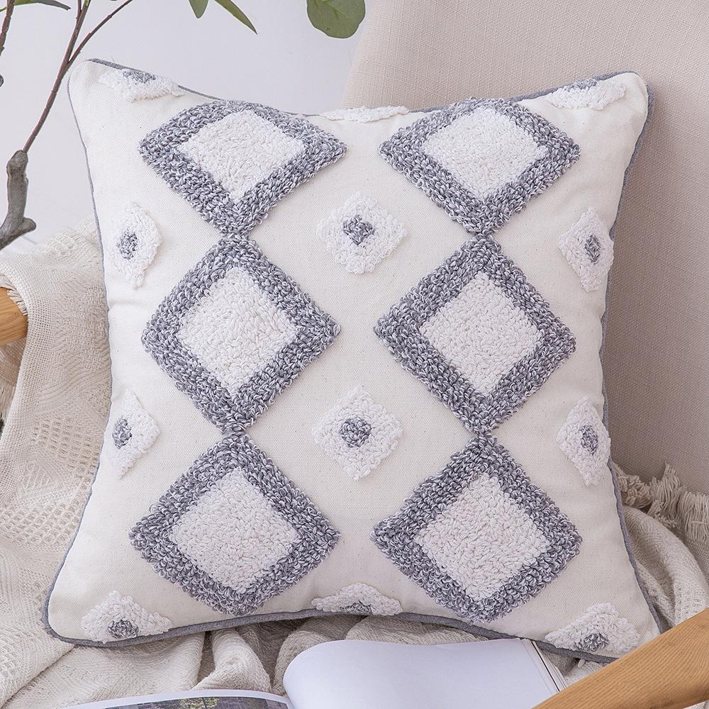 Home Decoration Ethnic Style Cushion Bedside Ins Moroccan Lace Tassel Tufted Pillow Cover