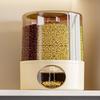 Rotating Grain Storage Box: Insect- and Moisture-Proof Sealed Rice Container with Dividers.