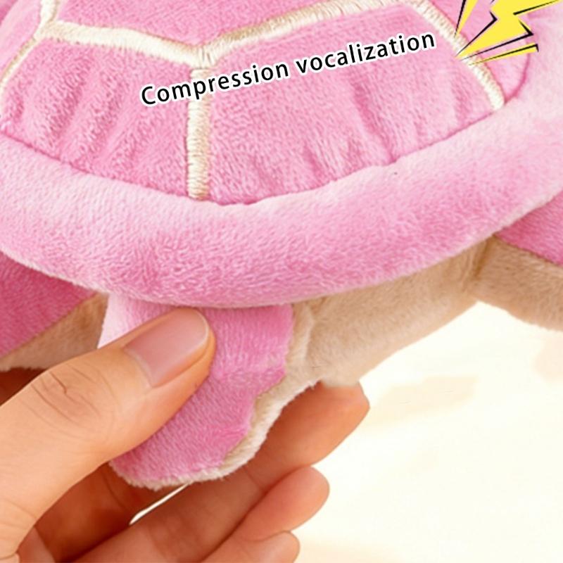 Squeaking Plush Turtles Toy for Dog Chew Stuffed Animal Engagement Teething Toy for Various Breeds Indoor Entertainment