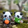 Lot de 4 mini figurines panda mignonnes pour maison de poupée, jouets miniatures/terrarium, micro jardin féérique, accessoires de bricolage, ornements