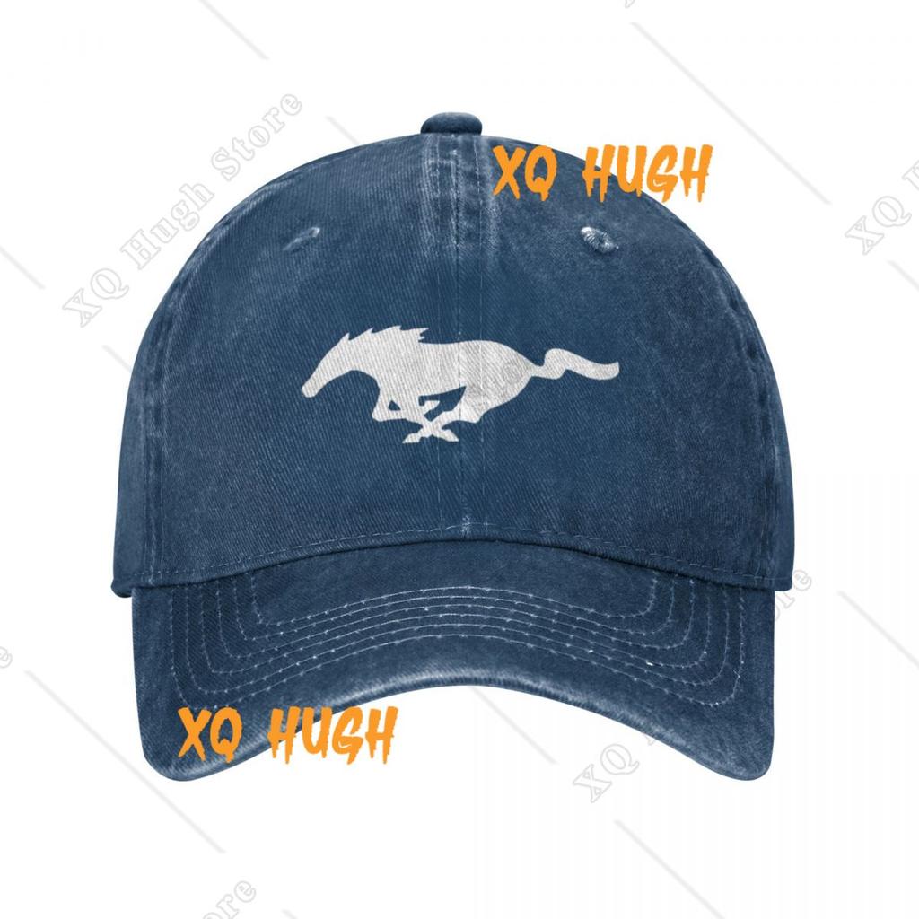 Mustang Pferdedruck Retro Cowboy Gewaschene Baseballkappen Herren Denim Street Tide Hut Hip Hop Schirmmütze