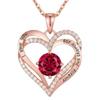 Collana con Ciondolo a Forma di Cuore Rosso a Doppio Strato, Temperamento Romantico, Cuore Eterno, per Donna, Regalo San Valentino, Gioielli