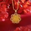 Thick Chain Blooming Wealth Necklace Vietnam Sand Pendant Necklace Luxury Gold Necklace  Gifts
