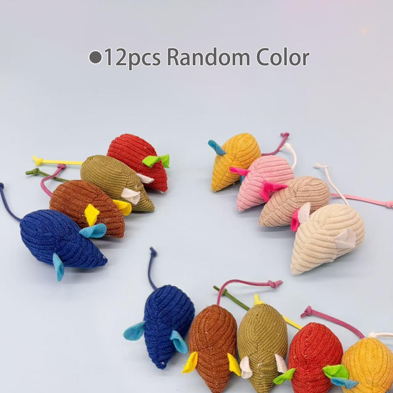 12pcs Simulated Mouse Cat Toy Interactive Cat Mint Pet Toys For Kitten