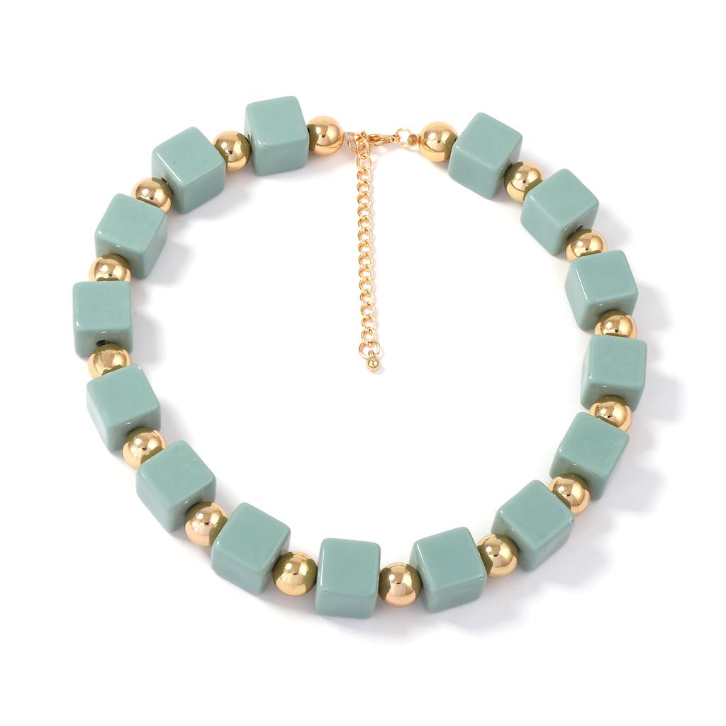 Minimalist Personality Multi Layer Handmade Geometric Colorful Square Beaded Bohemian Necklace Women Fashion Jewelry
