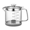 Ticaot 18/8 Stainless Steel + Heat-Resistant Clear Glass Oil Pot, Strainer Pot, Oil Strainer, Residue Filter, Oil Filter for Home and Restaurant Use,