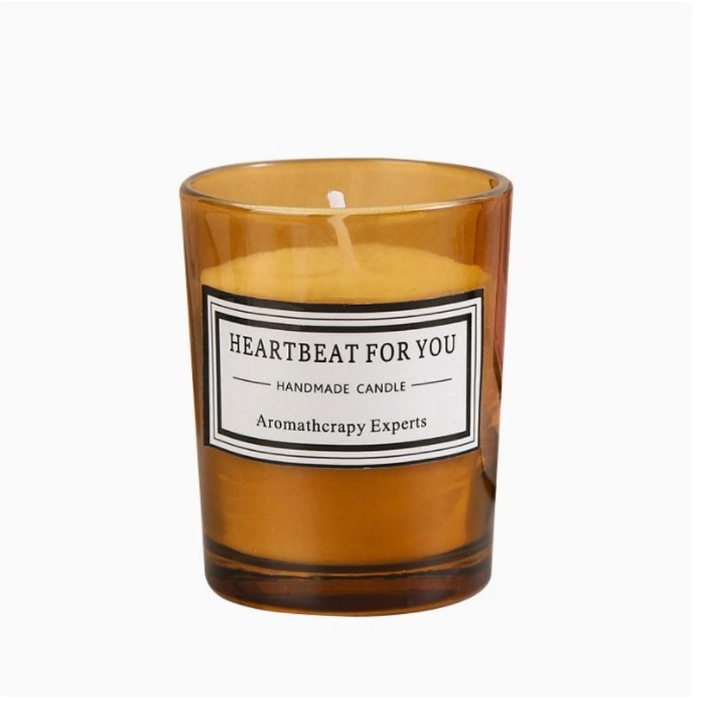 Small Tea Scented Candle Glass Bottle Handmade Plant Wax Indoor Scented Candle Smoke-free
