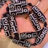 Nine-Eye Dzi Beads Natural Black Agate Tibetan Dzi Beads Jewelry Necklace With Beads Bodhi Top Beads Waist Beads Sun Moon Star
