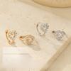Shiny Heart Stud Earrings Sparkling Ear Buckle Luxury Rhinestone Hoop Earrings  Female