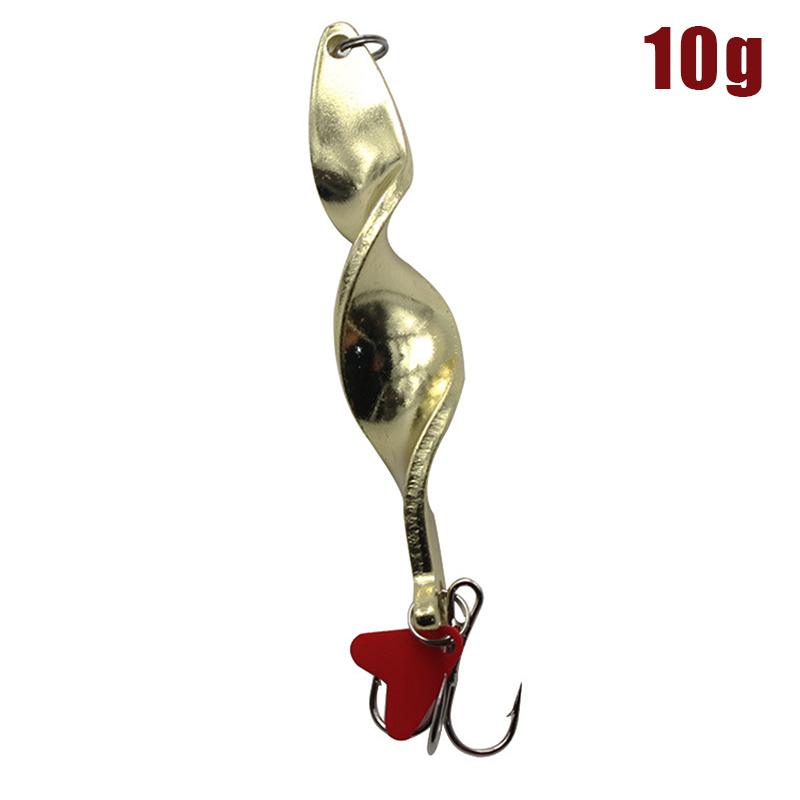 1Pcs Gold Silver 10G 14G 21G 28G Rotating Metal Spinner Spoon Fishing Lure Baits For Trout Pike Pesca Fish Treble Hook Tackle