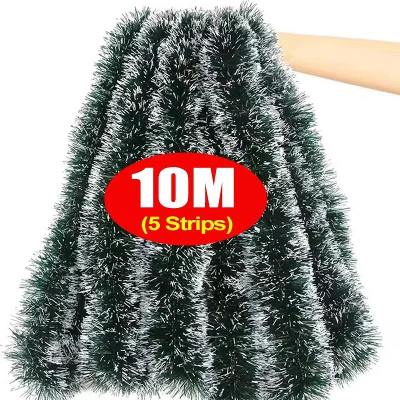 60/2M Christmas Tinsel Ribbons Garland Green Cane Wreath Xmas Tree Hanging Pendent Ornaments Wedding Party Home Decor Supplies