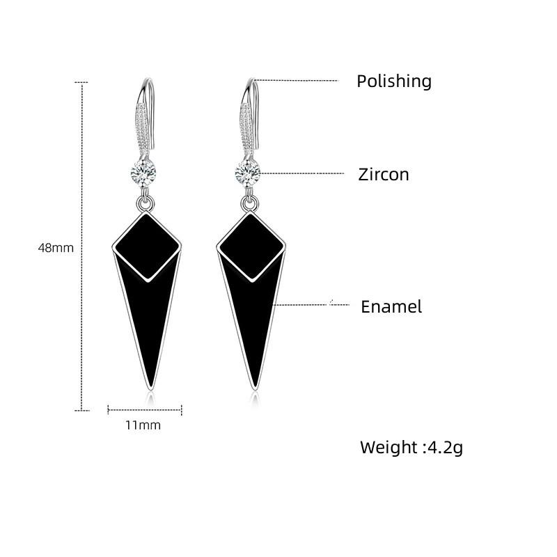 Buyee 925 Sterling Silver Long Dangle Earring for Woman Girl Excellent Fashion Light Acrylic Fine Jewelry Earring
