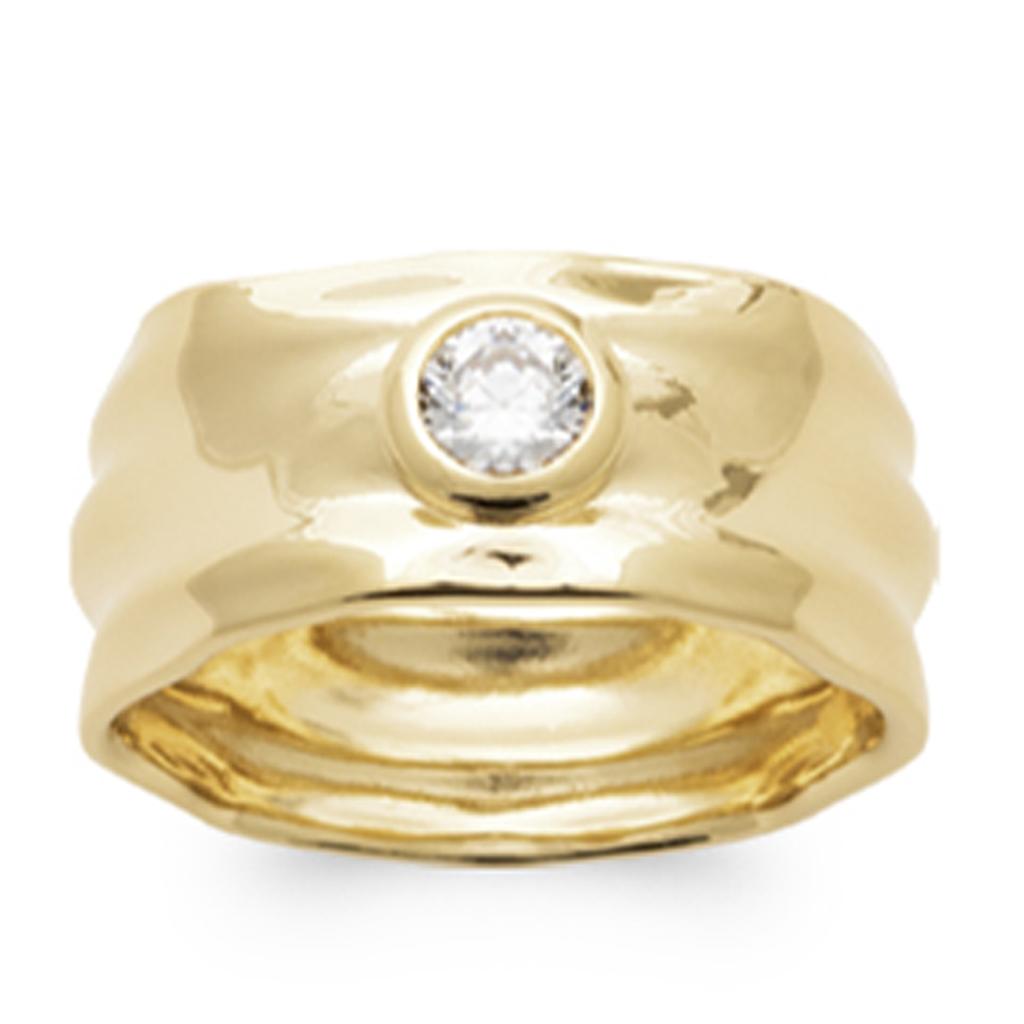 Pozlacený prsten 'Cleopatra' bílé zlato - 10 mm