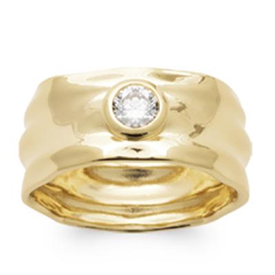 Gold Plated Ring 'Cleopatra' Golden White - 10 Mm