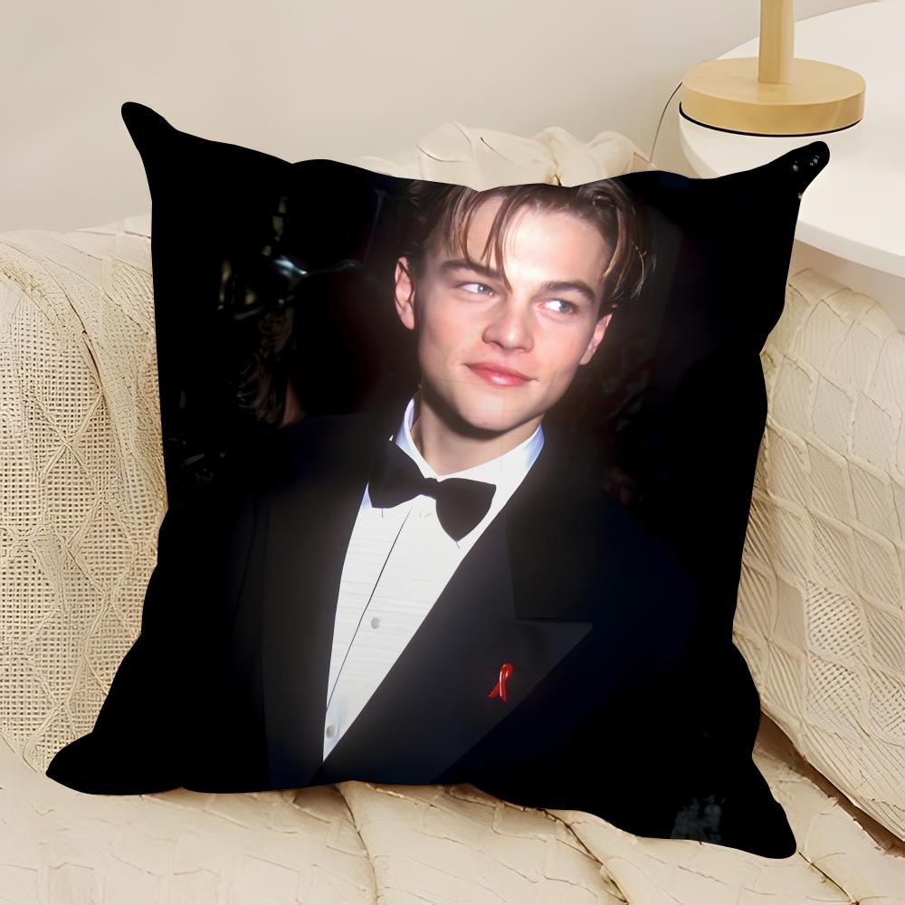 LLeo DiCaprio Vibe Look Pillow Case Natural Linen DoubleSided Printing Sofa Home Decor Cushion Cover