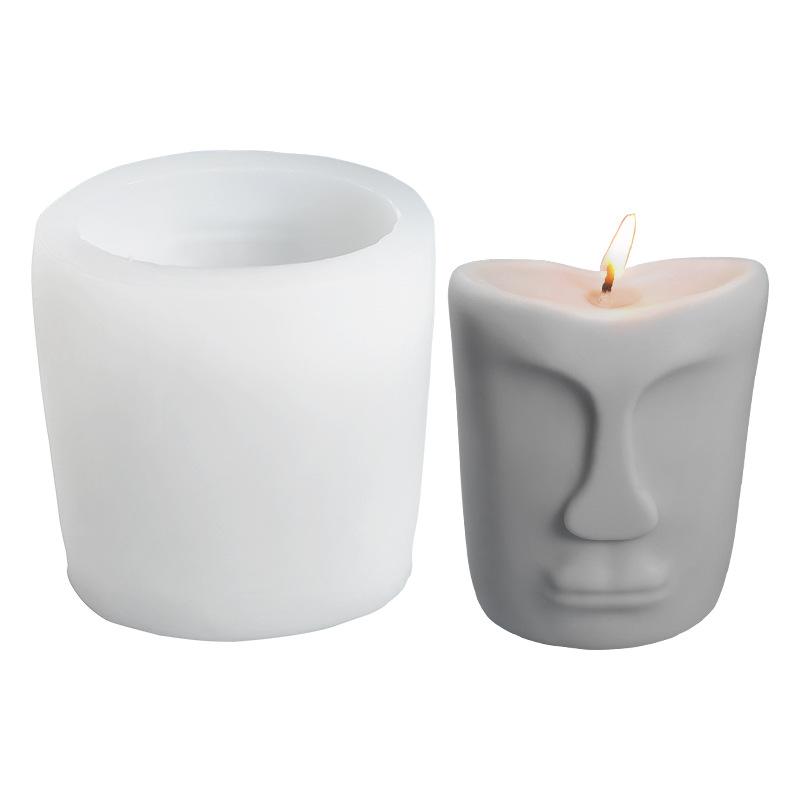 Abstract Face Silicone Candle Mold DIY Handmade Plaster Sculpture Decor