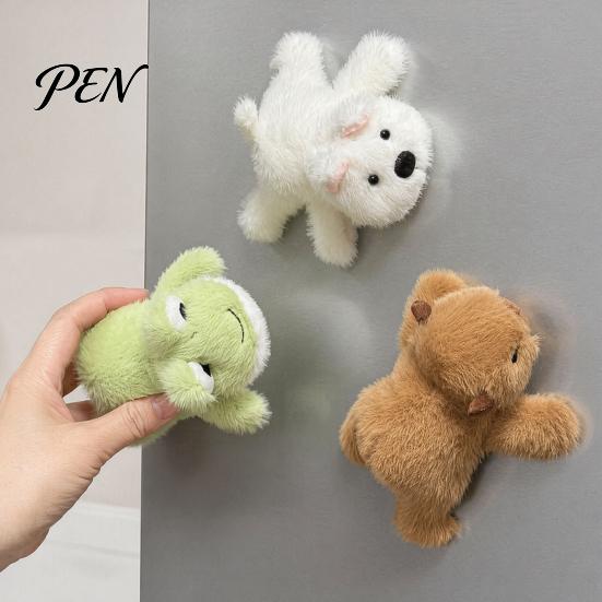 Decorative Animal Magnet Plush Refrigerator Magnet, Magnetic Decoration for Metal Fuzzy Surface, Stuffed Fridge Lover Gift