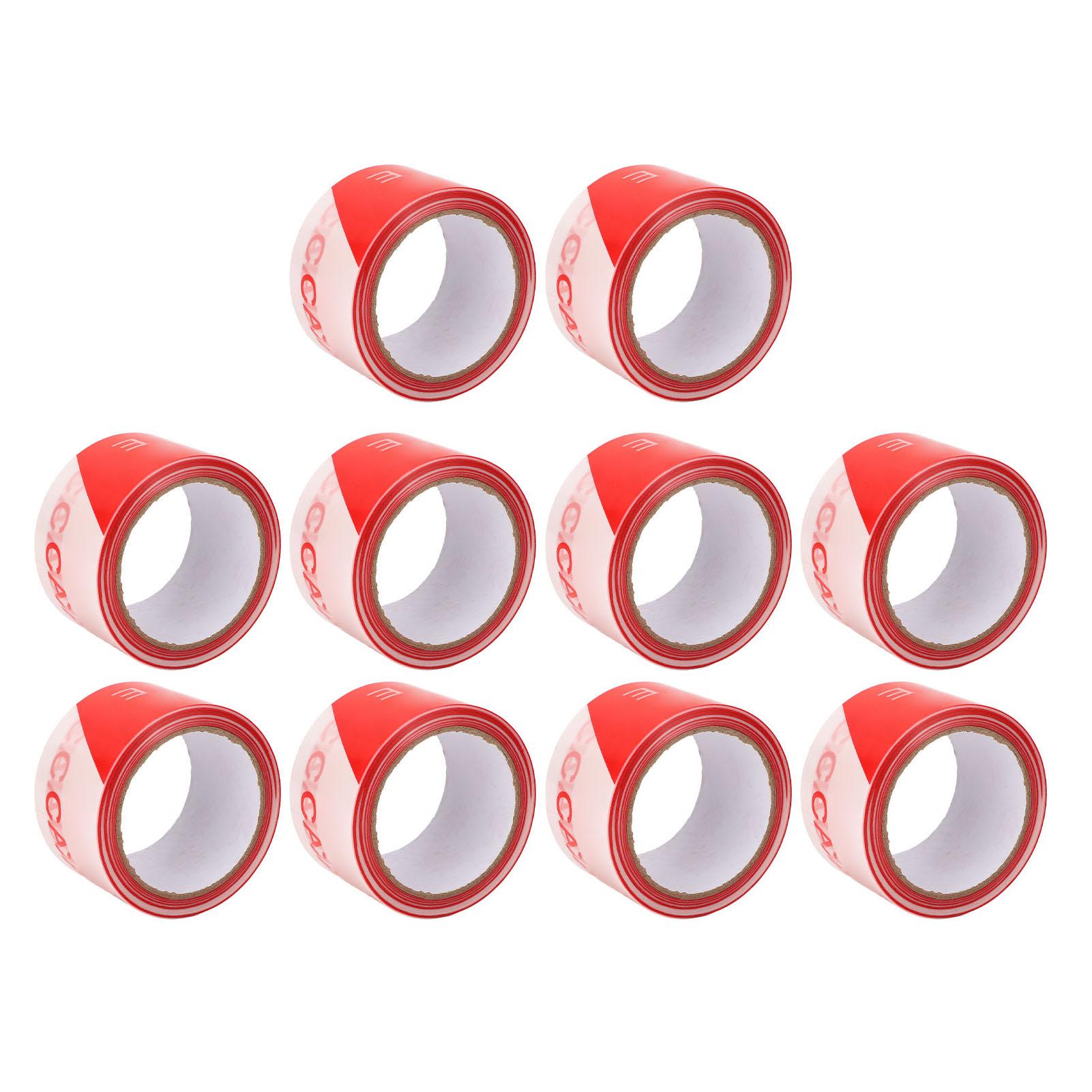 

10Pcs Hazard Warning Safety Stripe Red White PE Caution Tape Retractable Isolation Construction