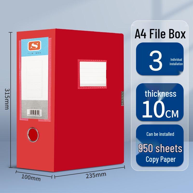 Large A4 Plastic Document Archive Box: 10x15cm, 75mm Thick, High Capacity Storage