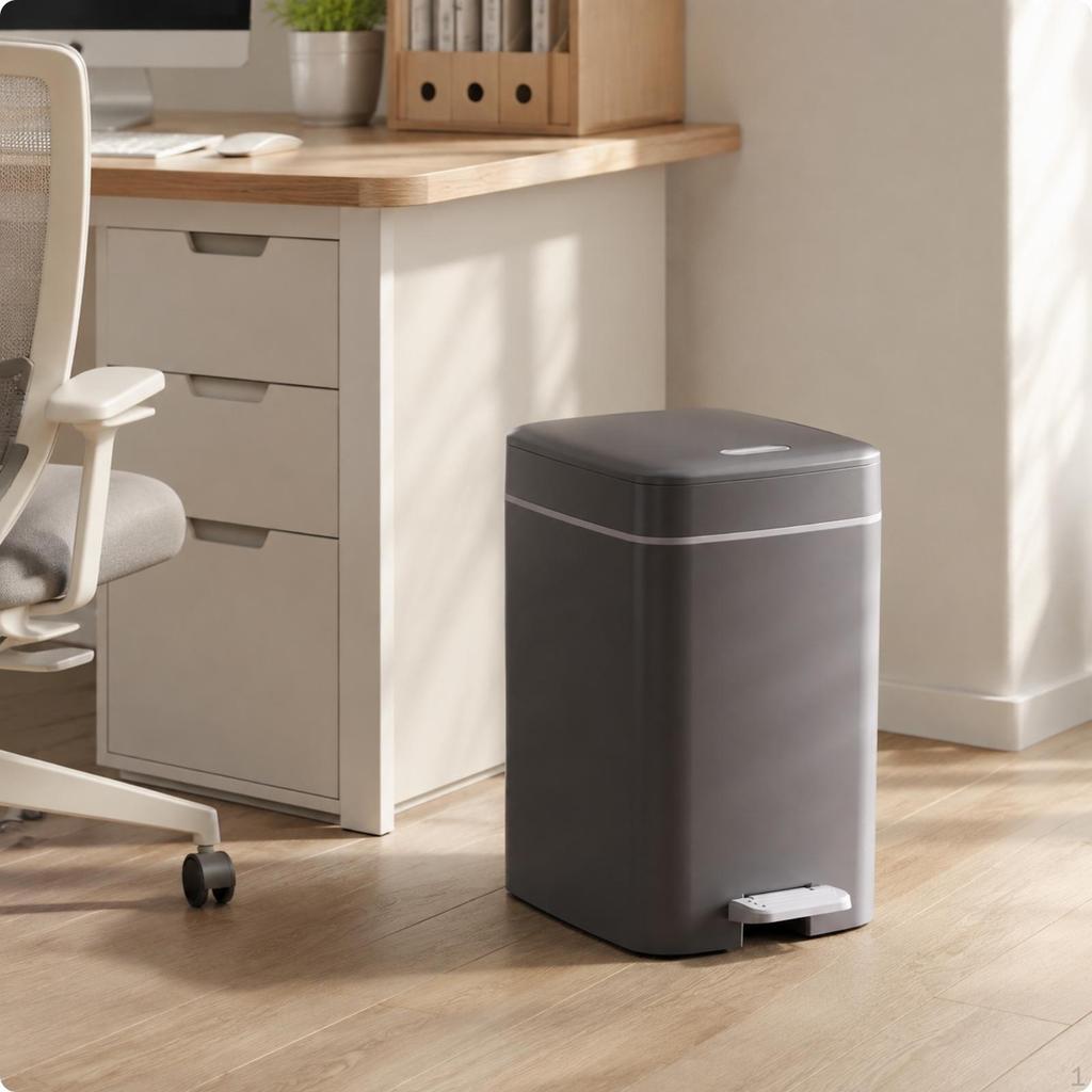 OdorSealing Pedal Trash Can with Lid | Smooth Matte Finish, Compact Freestanding Design, for