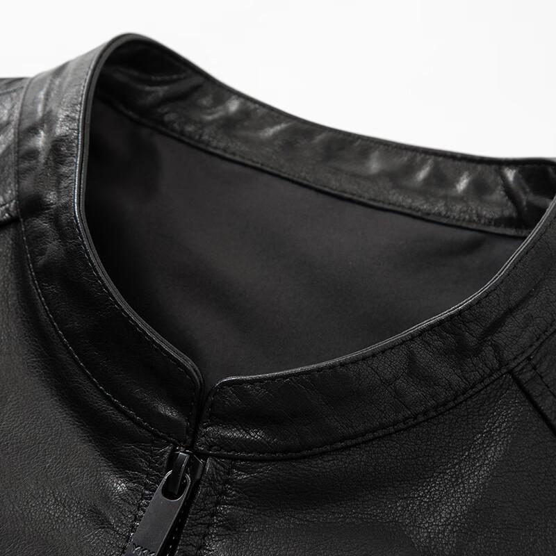 FAPAI Men's Stand-Collar Leather Jacket