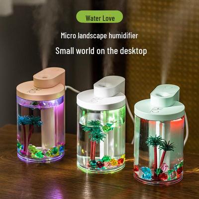 Cross-Border USB Mini Water Love Micro Landscape Humidifier with Large Fog Volume and Silent Atomizer