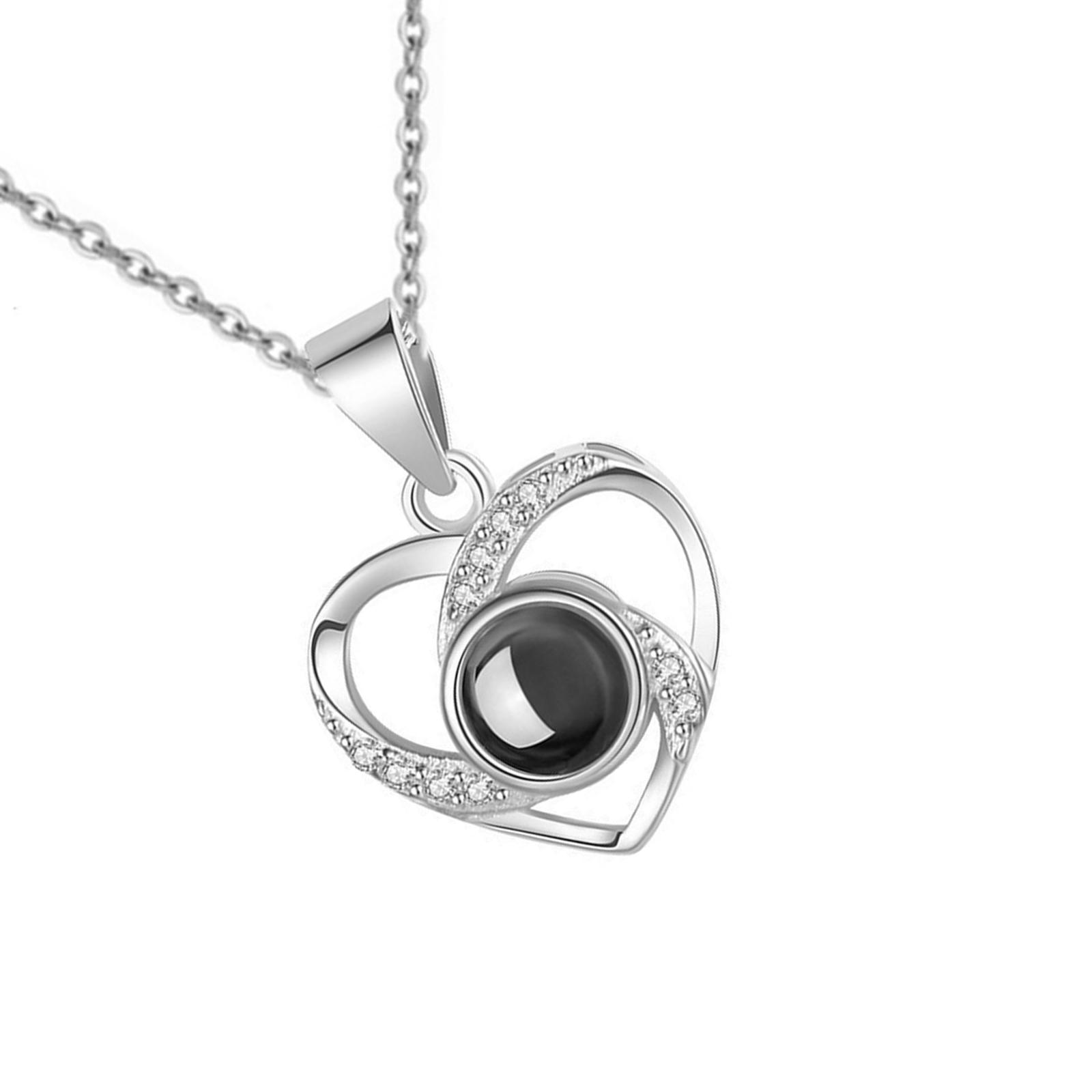 

Креативное ожерелье с подвеской в виде сердца, ювелирное изделие с подвеской в виде сердца, текстура из титановой стали, идеально подходит для юбилеев и дней рождений серебряный