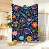 Vintage Boho Flowers Art Throw Lightweight  Flannel Blanket Soft Skin-Friendly For Summer Cooling