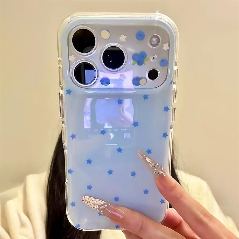Summer Fruit Stars Pattern Silicone Soft Phone Case For iPhone 17 16 15 Pro Max 14 13 12 11 Pro Shockproof TPU Bumper Cover