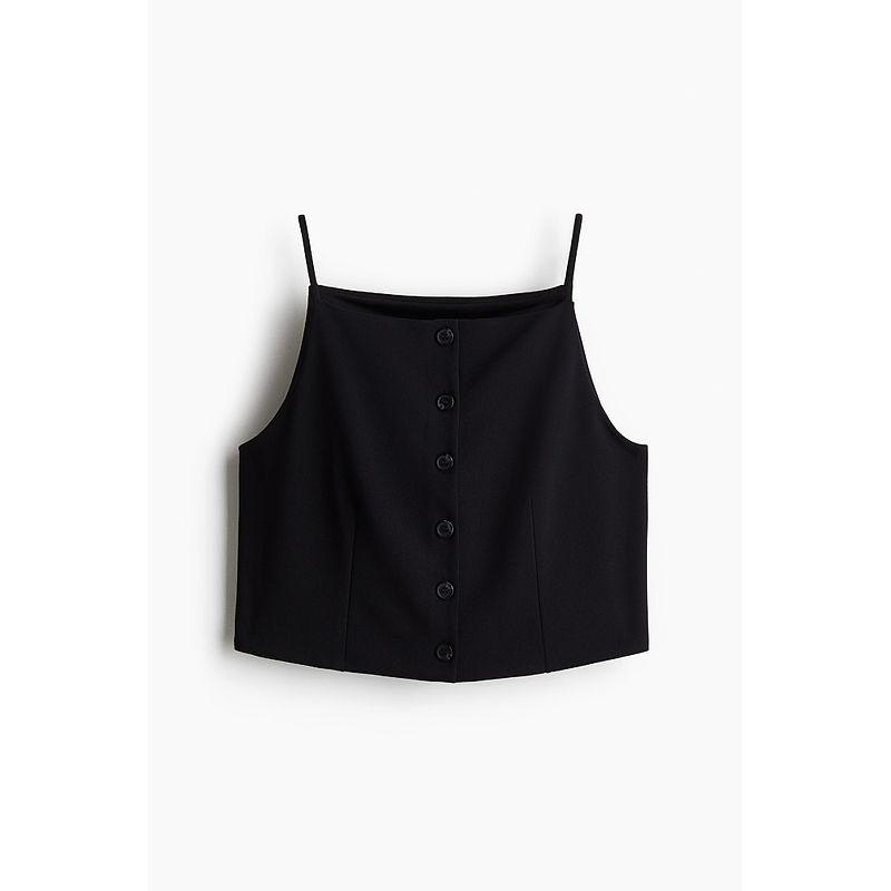 

HM Women s Waistcoat 2025 Fall New Arrival Spaghetti Straps Sleeveless Work Clothing Inner Wear out Sweat Vest 1275582 Black 155/80